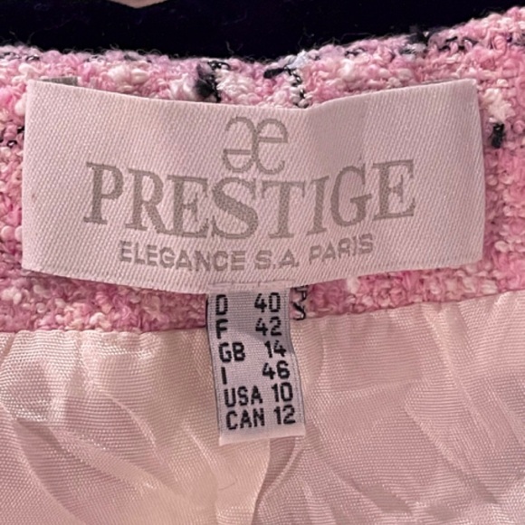 ✨Stunning PRESTIGE Elegance Paris Pink Wool Boucle Tweed Jacket Coat Blazer - Picture 9 of 16